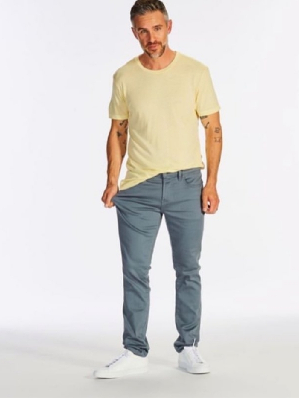 Swet Tailor Duo Slim 5-Pocket Chino Pants Slate Blue 33 x 32